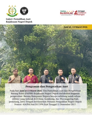 Kejaksaan Negeri Depok Amankan Aset Barang di Pemalang Jawa Tengah, Segini Asetnya