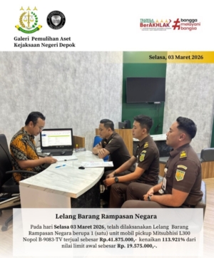 Kejari Depok Kebut PNBP Melalui Lelang, L300 Berhasil Terjual hingga Kenaikan Capai 113 Persen